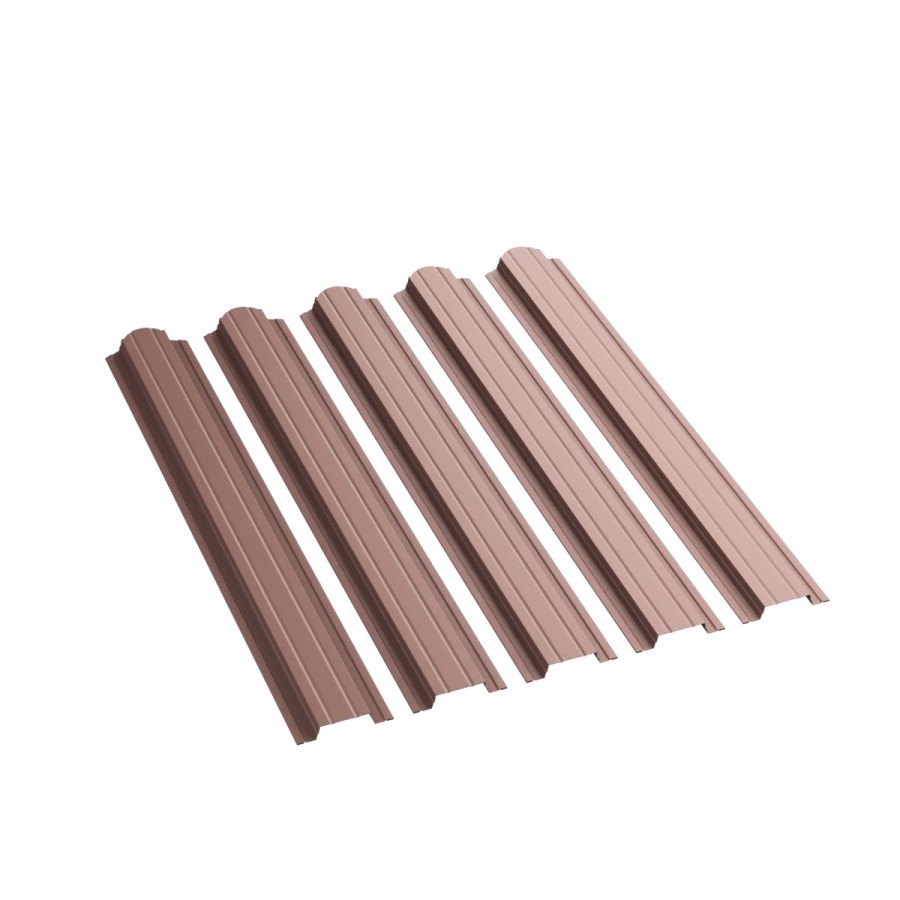 Евроштакетник 118мм ПЭ RAL_3009_ с полукруглым срезом0001