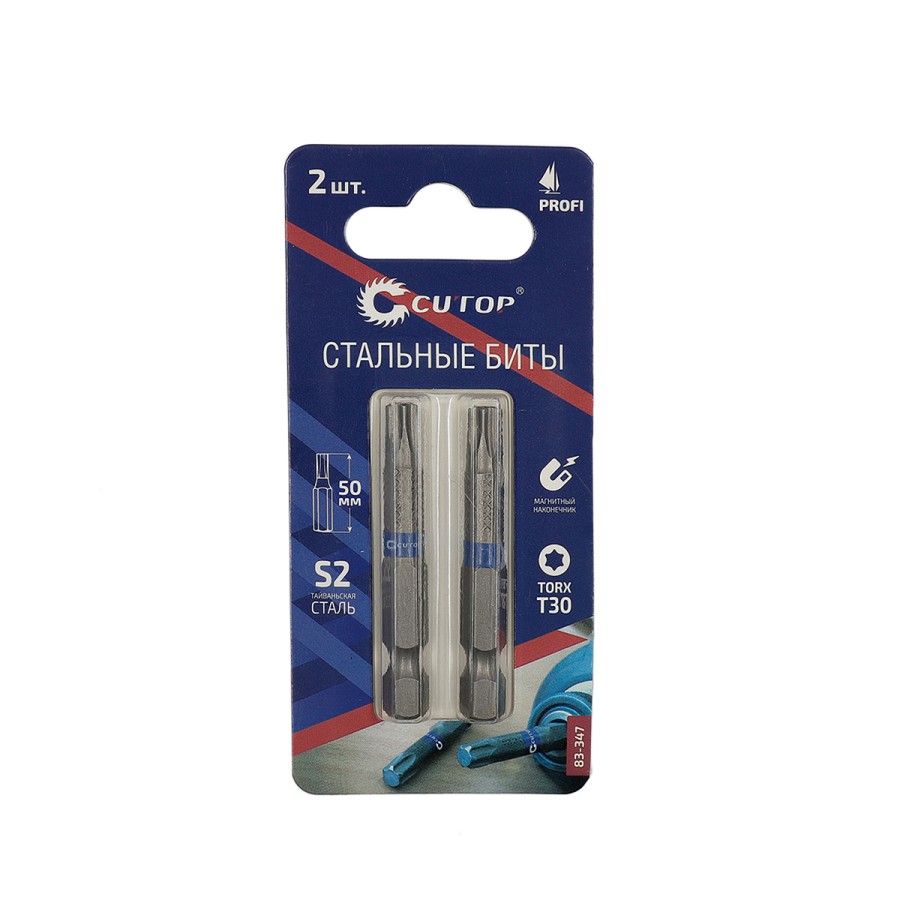 44300 Набор стальных бит, 2 шт., CUTOP Profi, TORX T30, 50 мм (CUTOP)_1